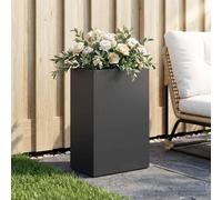 Vaso da giardino Nero 40 x 30 x 75 cm Acciaio laminato a freddo