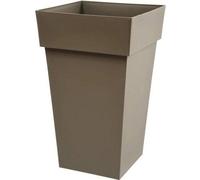 Vaso da giardino quadrato EDA Toscane 62L Taupe Polipropilene Resistente UV
