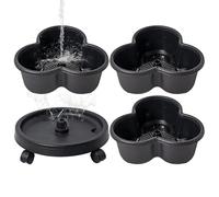 Vaso da giardino verticale impilabile - fioriera di fragole a 3 strati con ruote rimovibili, torre da a più livelli | Contenitore di crescita per patio, vaso da giardino di erbe in