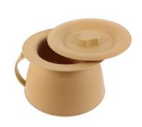 Vaso da Notte con Coperchio in Plastica Rosa per Assistenza | Uso Accanto al Letto, Manico Incluso e Fondo Antiscivolo, 1 Pezzo, per Auto e Cura Domiciliare