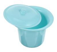 Vaso da Notte con Coperchio, in PP Blu, per Uso Familiare | Superficie Liscia e Facile da Pulire, Uso Notturno, Adatto a Bambini e Adulti, Contenitore Portatile