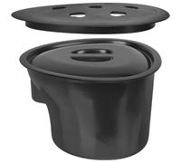 Vaso da Notte con Coperchio, Set 1 Pezzo in Plastica Nero Stili multipli
