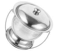 Vaso da Notte Portatile con Coperchio in Acciaio Inox Argento | Uso Domestico e Viaggio, Set da 1 Pezzo, Facile da Trasportare, Riutilizzabile, per Adulti e Adolescenti