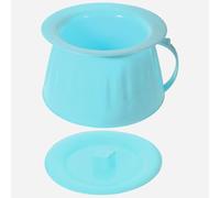 Vaso da Notte Portatile Coperchio, PP Blu, 24x22,4x14,5cm | Base Antiscivolo, Superficie Liscia, Facile Svuotamento, per Letto e Divano, Uso Notturno