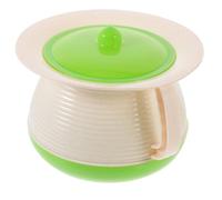 Vaso da Notte Portatile Verde con Coperchio in Plastica PP | Base Antiscivolo, Bordi Lisci e Fondo Piatto, Uso Accanto al Letto e Viaggio, Semplice da Pulire