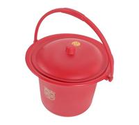 Vaso da Notte Rosso Coperchio, Secchio Pp Spesso per Adulti | Facile da Spostare, Stabile, Isola L’odore, Riutilizzabile, Uso Domestico
