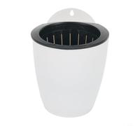 Vaso da parete bianco con sistema di irrigazione automatico per piante grasse ed erbe, vaso verticale in plastica da appendere per casa, ufficio, balcone, decorazione (B130)