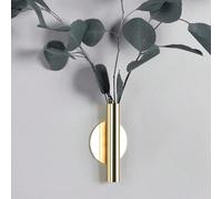 Vaso da parete, vaso da fiori in ferro creativo, vaso da fiori da parete in stile scandinavo dorato, soggiorno, decorazione da parete senza foratura, cilindro per composizioni floreali da parete, vaso