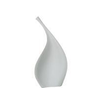 Vaso da pavimento a forma di foglia di ceramica in bianco e oro sabbia 60x34x118 cm