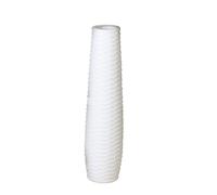 Vaso da Pavimento, Decorativo Catania Ceramica Opaco Bianco H.77cm D.18cm Rund