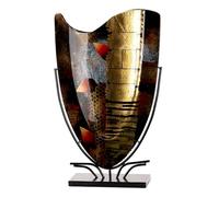 Vaso da pavimento Dixion in vetro nero - altezza 48 cm x larghezza 29 cm - dipinto a mano e non impermeabile