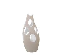 Vaso da pavimento in ceramica con fori cerchi a righe grezzo 23x23x50 cm