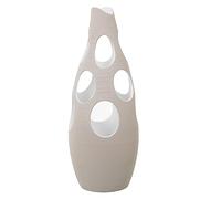 Vaso da pavimento in ceramica con fori cerchi a righe grezzo 26x26x70 cm