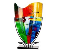 Vaso da pavimento Milano in vetro, multicolore lucido, altezza 57 cm x larghezza 35 cm, dipinto a mano e non impermeabile