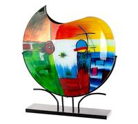Vaso da pavimento Milano in vetro, multicolore lucido, rotondo, altezza 48 cm x larghezza 50 cm, dipinto a mano e non impermeabile