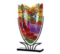 Vaso da pavimento Samos, in vetro, ovale, rosa, altezza 49 cm x larghezza 30 cm, dipinto a mano, non impermeabile