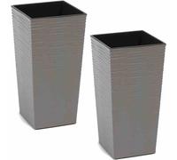 Vaso Da Piante Fiori Vaso Di Fiori Set Di 2 Nizza 30 CM Grigio Contenitore