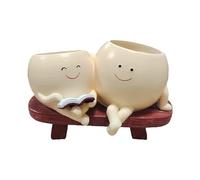 Vaso da sorridente - Vaso per il viso | Piantatrice per interni, Fioriera di novità, Resina di espressione carina, buona foresta di compleanno de pour in