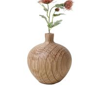 Vaso Da Tavolo In Legno - Supporto Decorativo In Quercia Bianca, Elegante Portafiori, Solido Ornamento Artigianale, Elegante Centrotavola, Durevole Decorazione Per La Casa | Decorazione Perfetta Per C