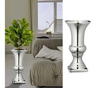 Vaso da terra in argento lucido, Amphore H30 cm, effetto metallo gres, vaso decorativo (1 vaso da terra H30 cm)