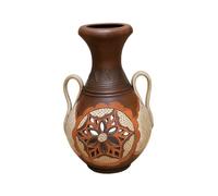 Vaso da terra in terracotta cotta marrone con disegno traforato 35x35x57 cm