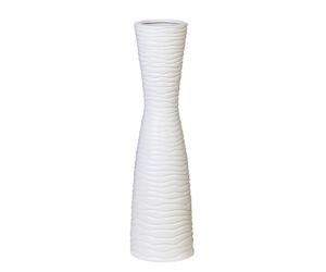 Vaso Da Terra, Vaso Decorativo TAMERA Bianco H. 77Cm D. 16Cm Ceramica Casablanca