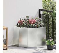 vidaXL Vaso d'angolo Argento 60 x 60 x 50 cm Acciaio zincato