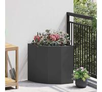 vidaXL Vaso d'angolo Nero 45 x 45 x 50 cm Acciaio