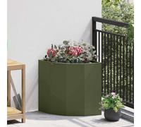 vidaXL Vaso d'angolo Verde oliva 45 x 45 x 50 cm Acciaio