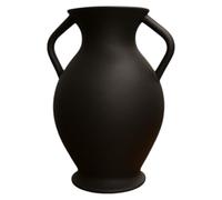 Vaso decorativo a forma di anfora greca, brocca in ceramica con due manici in stile antico, scultura decorativa per interni (nero)