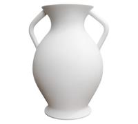 Vaso decorativo a forma di anfora greca, brocca in ceramica con due manici in stile antico, scultura decorativa per interni (bianco)