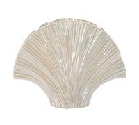 Vaso decorativo alla forma di una conchiglia, PERLY, Dimensioni 35,5x11,5x 27 cm finitura lucida esalta il colore Perlato avorio