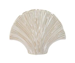 Vaso decorativo alla forma di una conchiglia, PERLY, Dimensioni 35,5x11,5x 27 cm finitura lucida esalta il colore Perlato avorio