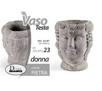 VASO DECORATIVO COLOR PIETRA TESTA DONNA 171723 CM ARREDO CASA DXI-821387