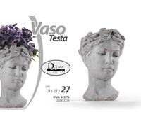 VASO DECORATIVO EFFETTO PIETRA FORMA TESTA 191827 CM ARREDO CASA DXI-812576
