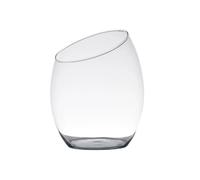 Vaso Decorativo INNIS Con Bordo Inclinato H. 25Cm Vetro Trasparente Hakbijl