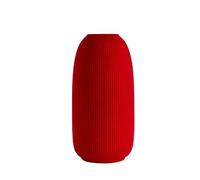 Vaso Decorativo Moderno da Interno in Ceramica - Collezione Design Elegante per Arredo Casa,Vasi Da Soggiorno, Tavolo o Salotto Soprammobile Di Design - Anfora Rigata - Rosso effetto Velluto