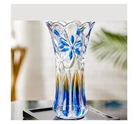 Vaso decorativo per vaso, composizioni floreali per soggiorno, vetro trasparente a fiori secchi, decorazione per la casa in stile cinese, adatto per la decorazione della casa da pranzo (blu, 30 cm)