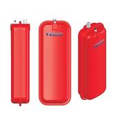 Vaso d'Espansione Rettangolare Piatto per Caldaie Mod. RP200 x 515 Attacco 3/4" Maschio Gas Gomma Membrana SBR Colore Rosso (RP200-12)