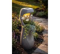 Vaso di design con illuminazione a LED solare Win 33 - 71 cm, effetto cemento, grande vaso per giardino e terrazza, resistente alle intemperie, illuminato