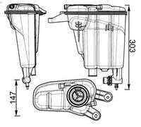 Vaso di espansione, liquido di raffreddamento MAHLE CRT 95 000S A5 (8T3) 2 2008-