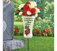 Vaso Di Fiori Con Rose E Colomba In Memoria Dei Cari Persi Da Cimitero