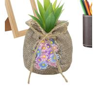 Vaso di fiori di Sack, Sack Sack Planter, Piante Statue di contenitore per vasi con foro di drenaggio, Ornamento da scrivania Statue di paesaggio per soggiorno camera da giardino all'aperto li