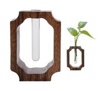 Vaso di Fiori in con Cornice in Legno - Elegante Supporto di Stile Tubo di Prova Trasparente | Centro di Nozze Estetica, Esposizione di Ufficio, Decorazione della Piattaforma del Cappotto,