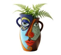 Vaso di fiori in resina astratta con giardino di drenaggio e balcone | Vaso decorativo per piante per uffici di famiglia, giardino, patio, balcone