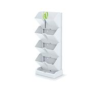 Vaso di fiori Prosperplast Mini Cascade verticale in plastica in colore bianco 19,5 (lunghezza) x 11,4 (larghezza) x 47,5 (altezza) cm con forbici da