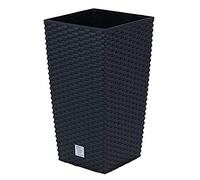 Vaso da fiori + inserto fioriera effetto rattan RATO SQUARE DRTS225 antracite