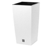 Vaso di fiori Rato 7,2 litri con inserto 17 x 17 x 32,4 cm in colore bianco