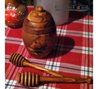Vaso di Miele 3-teilig Incl. Cucchiaio Miele,Sollevatore Legno-Olivo Scatola