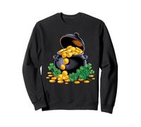 Vaso di Monete d'oro Trifoglio San Patrizio Fortunato Donne Uomini Felpa